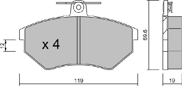 Aisin BPVW-1003 - Bremsbelagsatz, Scheibenbremse alexcarstop-ersatzteile.com