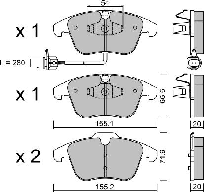 Aisin BPVW-1021 - Bremsbelagsatz, Scheibenbremse alexcarstop-ersatzteile.com