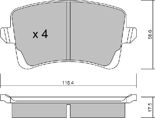 Aisin BPVW-2009 - Bremsbelagsatz, Scheibenbremse alexcarstop-ersatzteile.com