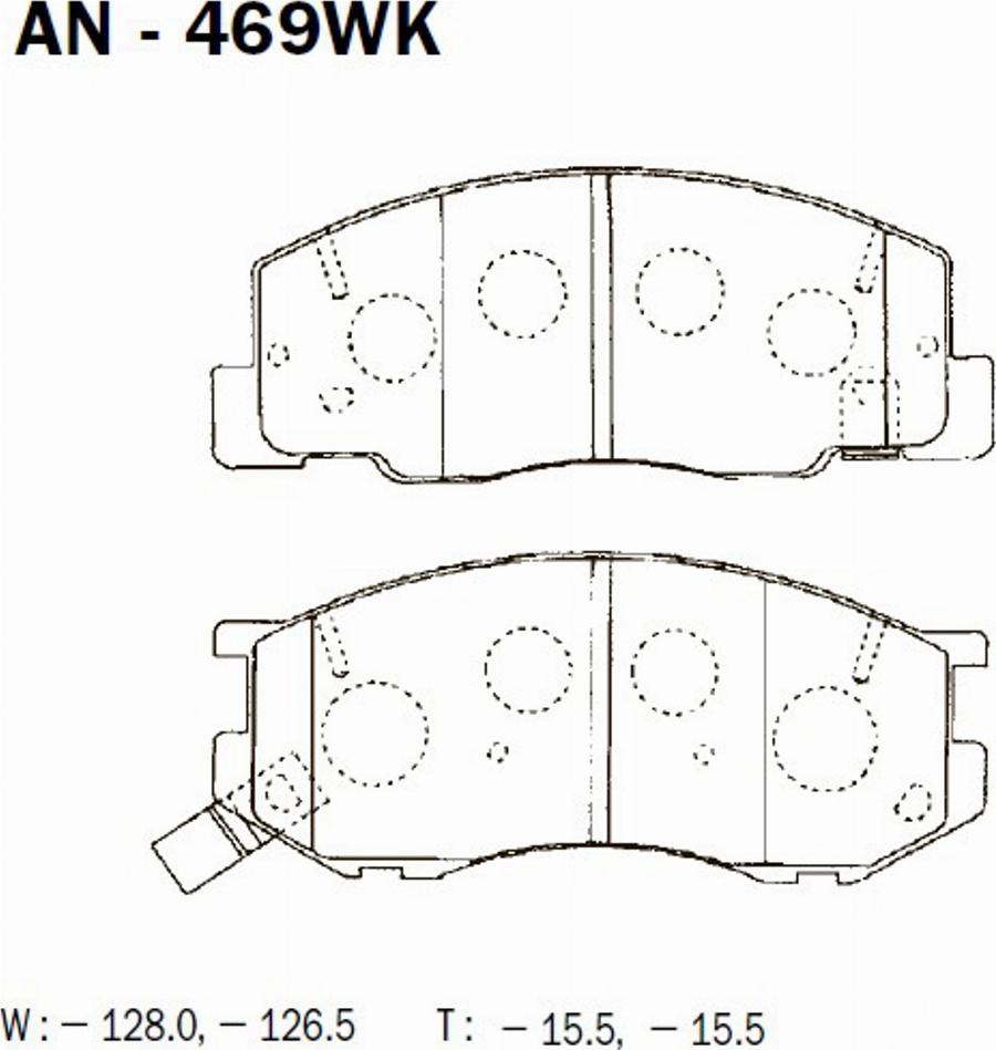 Akebono AN-469WK - Bremsbelagsatz, Scheibenbremse alexcarstop-ersatzteile.com