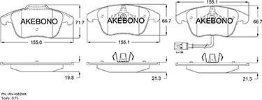 Akebono AN-4682WK - Bremsbelagsatz, Scheibenbremse alexcarstop-ersatzteile.com