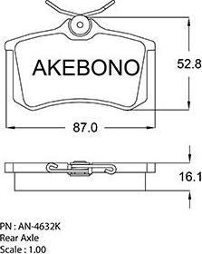 Akebono AN-4632K - Bremsbelagsatz, Scheibenbremse alexcarstop-ersatzteile.com