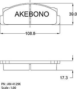 Akebono AN-4129KE - Bremsbelagsatz, Scheibenbremse alexcarstop-ersatzteile.com