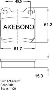 Akebono AN-4362KE - Bremsbelagsatz, Scheibenbremse alexcarstop-ersatzteile.com