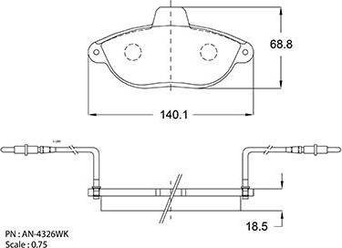 Akebono AN-4326WK - Bremsbelagsatz, Scheibenbremse alexcarstop-ersatzteile.com