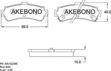 Akebono AN-432WK - Bremsbelagsatz, Scheibenbremse alexcarstop-ersatzteile.com