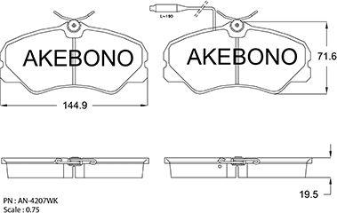 Akebono AN-4207WKE - Bremsbelagsatz, Scheibenbremse alexcarstop-ersatzteile.com