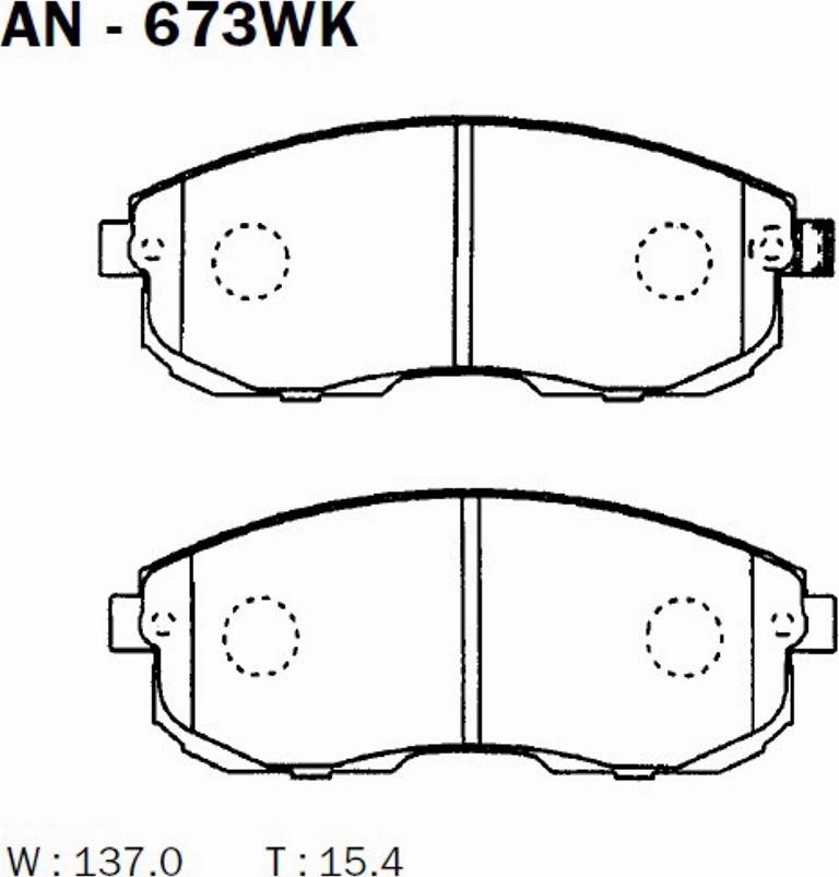 Akebono AN-673WK - Bremsbelagsatz, Scheibenbremse alexcarstop-ersatzteile.com