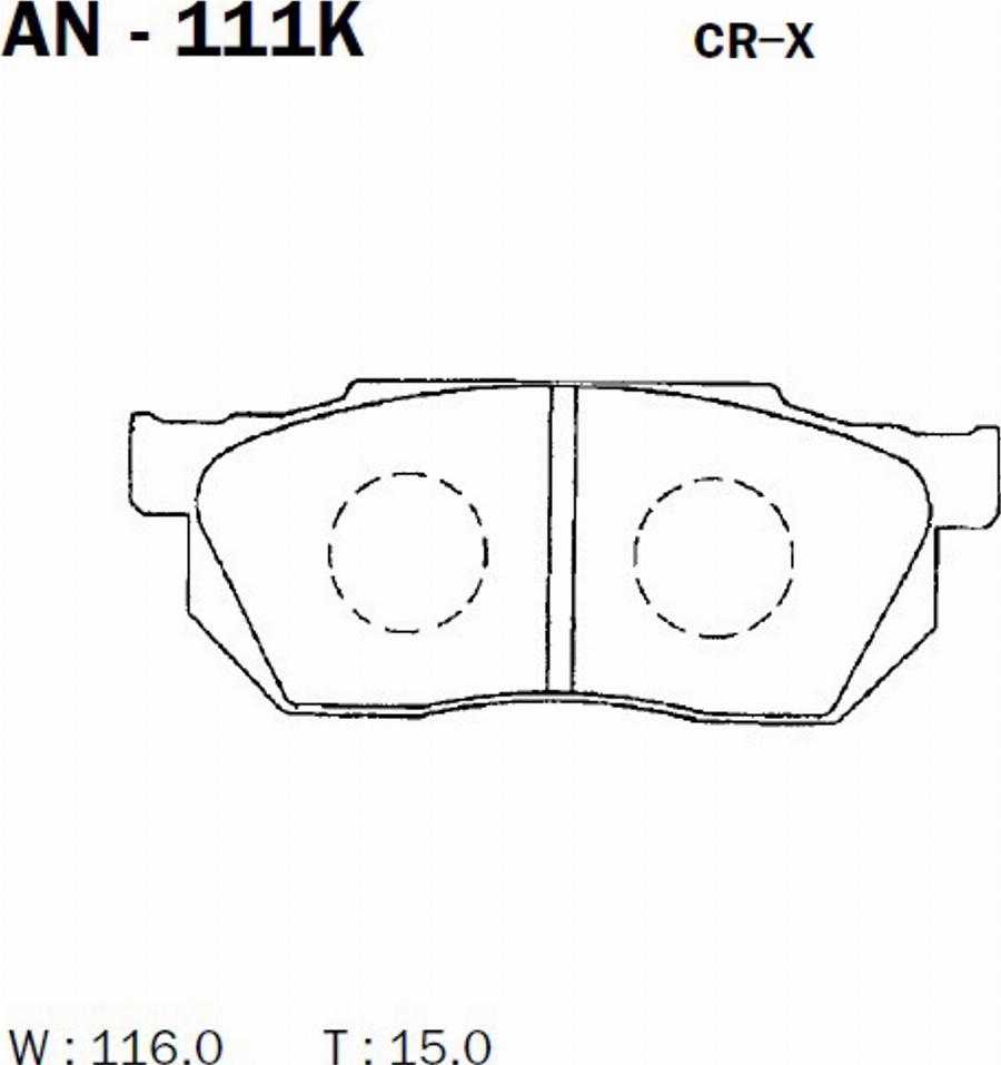 Akebono AN-111K - Bremsbelagsatz, Scheibenbremse alexcarstop-ersatzteile.com