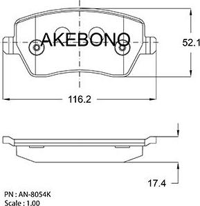 Akebono AN-8054K - Bremsbelagsatz, Scheibenbremse alexcarstop-ersatzteile.com