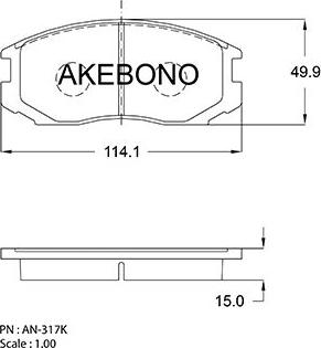 Akebono AN-317K - Bremsbelagsatz, Scheibenbremse alexcarstop-ersatzteile.com