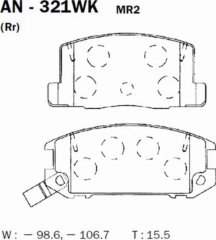 Akebono AN-321WK - Bremsbelagsatz, Scheibenbremse alexcarstop-ersatzteile.com