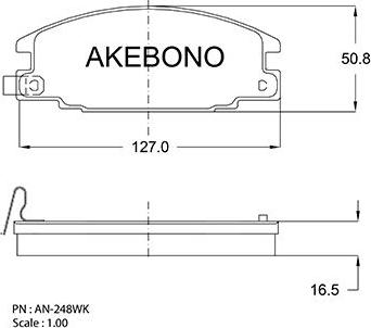 Akebono AN-248WKE - Bremsbelagsatz, Scheibenbremse alexcarstop-ersatzteile.com