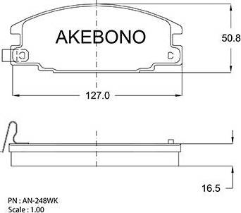 Akebono AN-248WK - Bremsbelagsatz, Scheibenbremse alexcarstop-ersatzteile.com