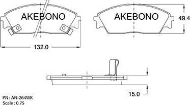 Akebono AN-264WK - Bremsbelagsatz, Scheibenbremse alexcarstop-ersatzteile.com