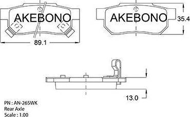 Akebono AN-265WK - Bremsbelagsatz, Scheibenbremse alexcarstop-ersatzteile.com