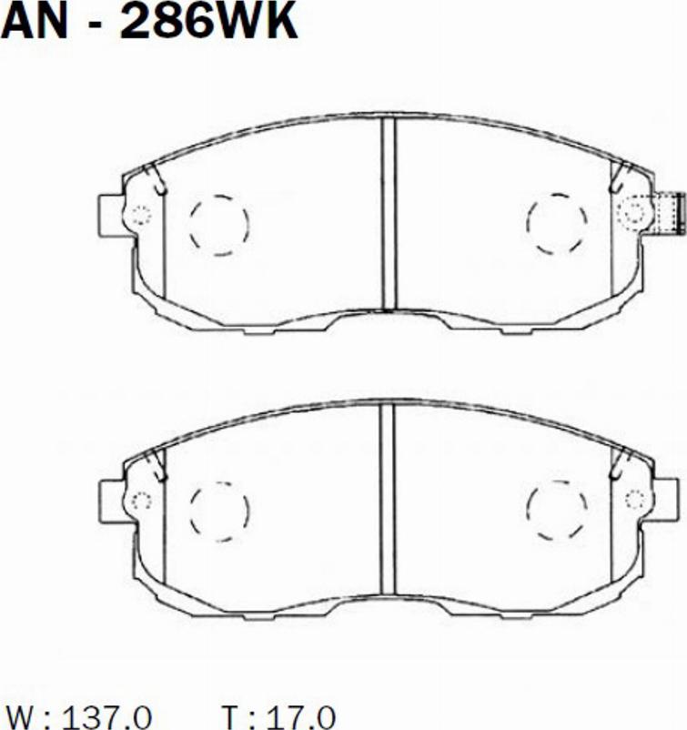 Akebono AN-286WK - Bremsbelagsatz, Scheibenbremse alexcarstop-ersatzteile.com