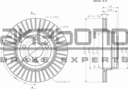 Akebono BN-0411 - Bremsscheibe alexcarstop-ersatzteile.com