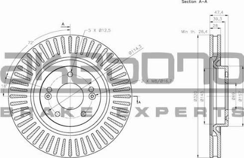 Akebono BN-0599 - Bremsscheibe alexcarstop-ersatzteile.com