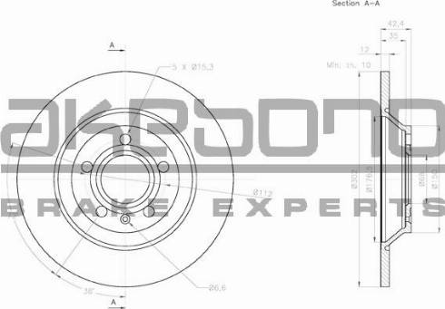 Akebono BN-0550 - Bremsscheibe alexcarstop-ersatzteile.com