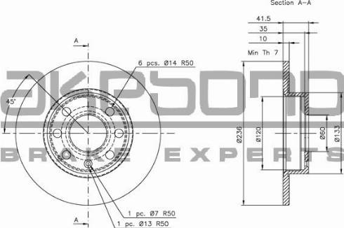 Akebono BN-0691 - Bremsscheibe alexcarstop-ersatzteile.com