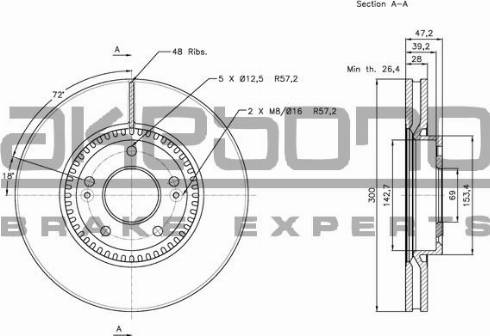 Akebono BN-0141 - Bremsscheibe alexcarstop-ersatzteile.com