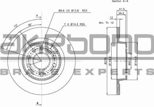 Akebono BN-0186 - Bremsscheibe alexcarstop-ersatzteile.com