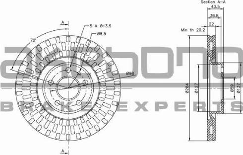 Akebono BN-0396 - Bremsscheibe alexcarstop-ersatzteile.com