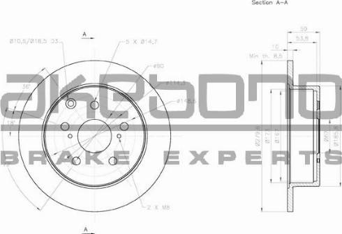 Akebono BN-0711E - Bremsscheibe alexcarstop-ersatzteile.com