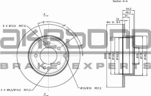 Akebono BN-1059 - Bremsscheibe alexcarstop-ersatzteile.com