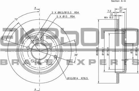 Akebono BN-1035 - Bremsscheibe alexcarstop-ersatzteile.com