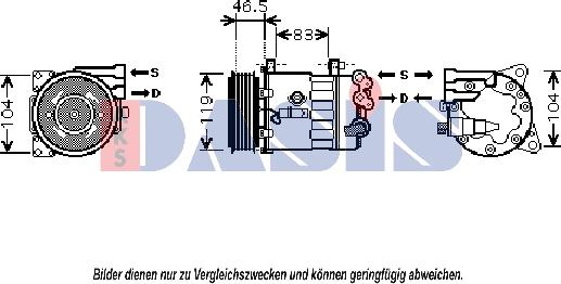 AKS Dasis 851873N - Kompressor, Klimaanlage alexcarstop-ersatzteile.com