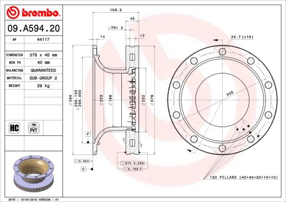 AP 44117 - Bremsscheibe alexcarstop-ersatzteile.com