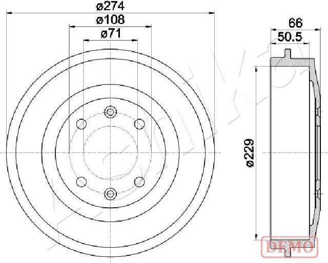 Ashika 56-00-0600C - Bremstrommel alexcarstop-ersatzteile.com