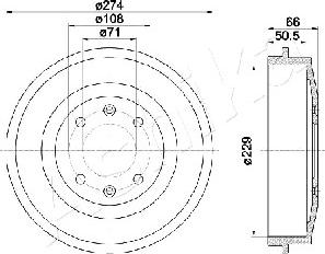 Ashika 56-00-0600 - Bremstrommel alexcarstop-ersatzteile.com