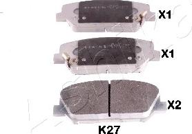 Ashika 50-0K-K27 - Bremsbelagsatz, Scheibenbremse alexcarstop-ersatzteile.com