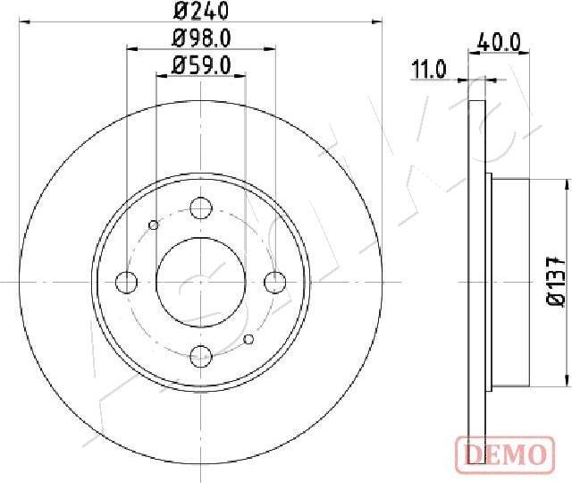 Ashika 61-00-0200C - Bremsscheibe alexcarstop-ersatzteile.com