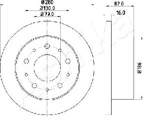 Ashika 61-00-0230 - Bremsscheibe alexcarstop-ersatzteile.com