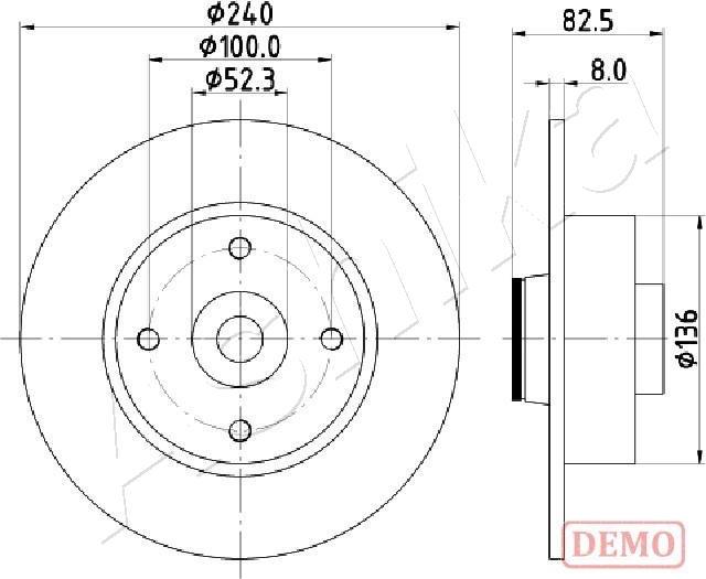 Ashika 61-00-0712C - Bremsscheibe alexcarstop-ersatzteile.com