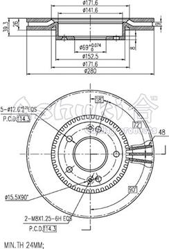 Ashuki 0990-0350 - Bremsscheibe alexcarstop-ersatzteile.com