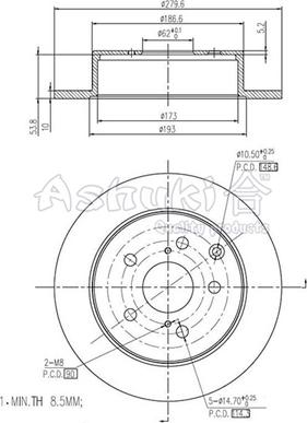 Ashuki 0993-5502 - Bremsscheibe alexcarstop-ersatzteile.com