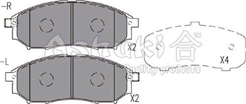 Ashuki 1080-4901 - Bremsbelagsatz, Scheibenbremse alexcarstop-ersatzteile.com