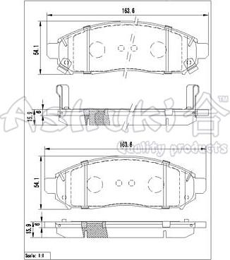 Ashuki 1080-5901 - Bremsbelagsatz, Scheibenbremse alexcarstop-ersatzteile.com