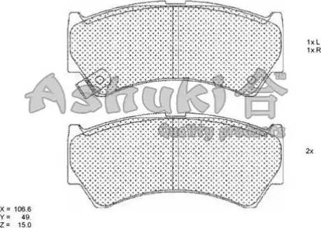 Ashuki 1080-0208 - Bremsbelagsatz, Scheibenbremse alexcarstop-ersatzteile.com