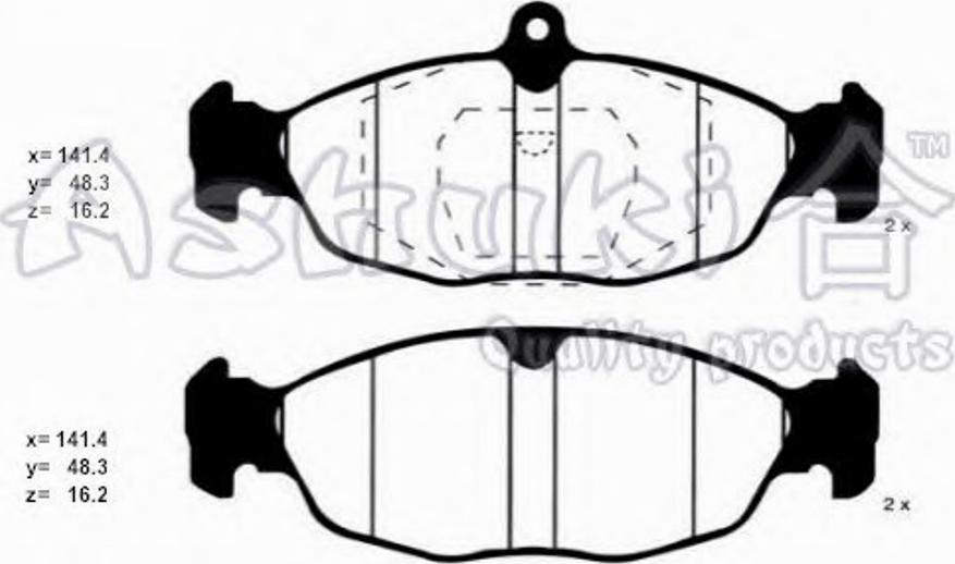 Ashuki 1080-1090 - Bremsbelagsatz, Scheibenbremse alexcarstop-ersatzteile.com