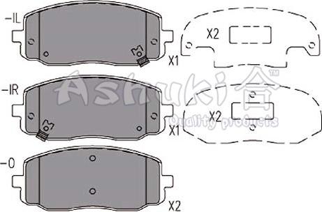 Ashuki 1080-3230 - Bremsbelagsatz, Scheibenbremse alexcarstop-ersatzteile.com