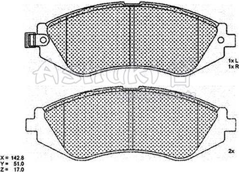 Ashuki 1080-2090 - Bremsbelagsatz, Scheibenbremse alexcarstop-ersatzteile.com