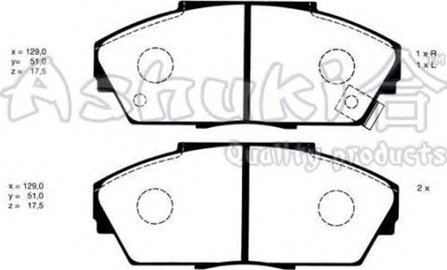 Ashuki 1080-2204 - Bremsbelagsatz, Scheibenbremse alexcarstop-ersatzteile.com