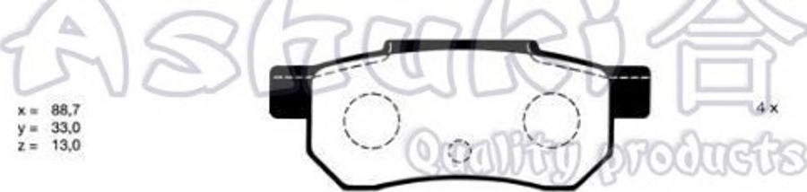 Ashuki 1083-2004 - Bremsbelagsatz, Scheibenbremse alexcarstop-ersatzteile.com