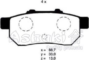 Ashuki H025-13 - Bremsbelagsatz, Scheibenbremse alexcarstop-ersatzteile.com